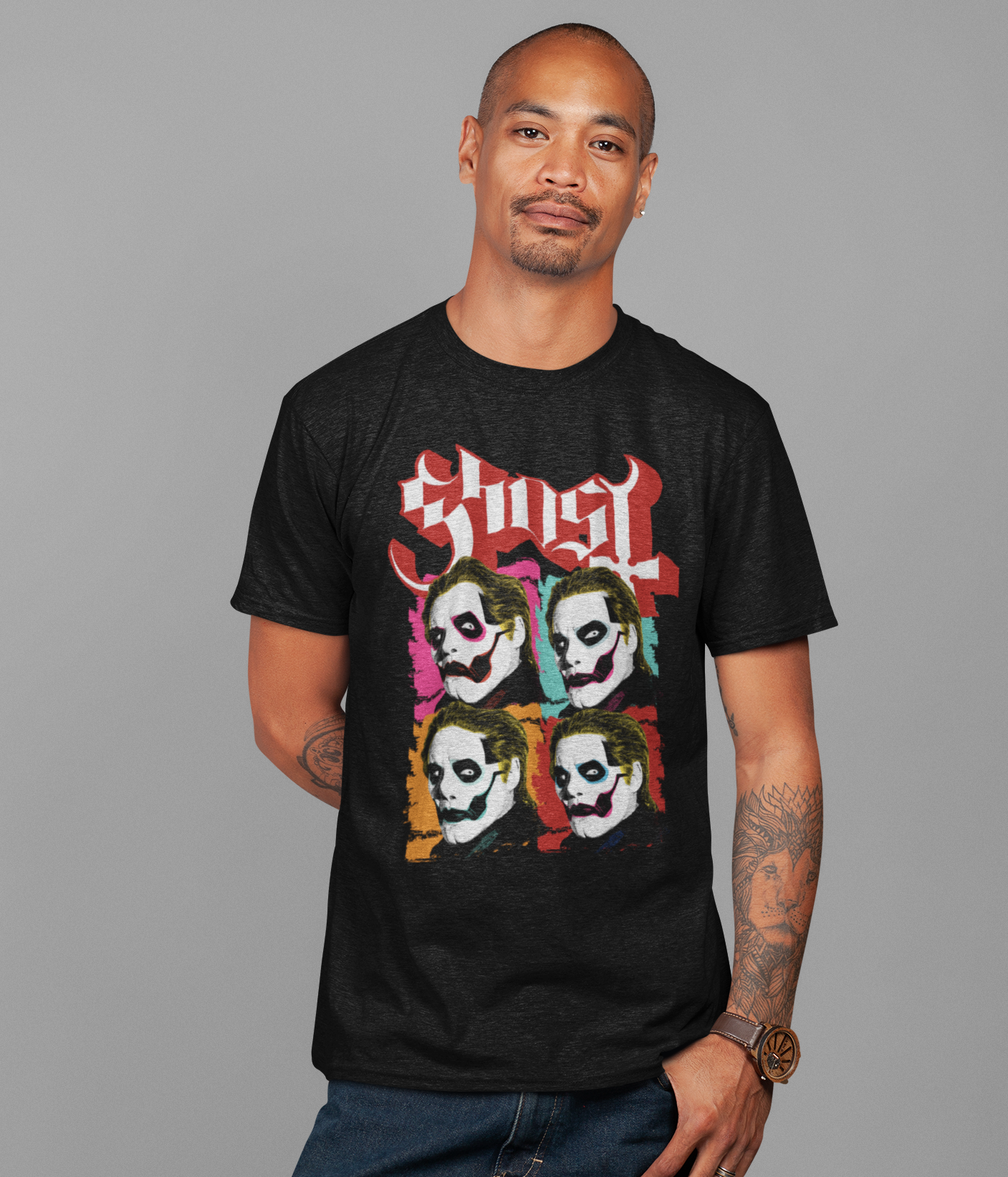 Stakes Ghost Quattro Jumbo Print T-shirt Black