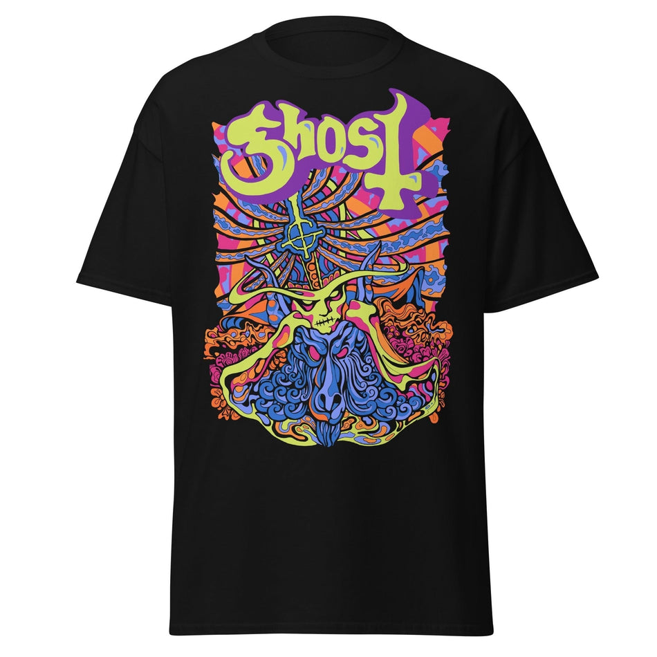 Stakes Ghost - Stained Glass Jumbo Print T-Shirt Black