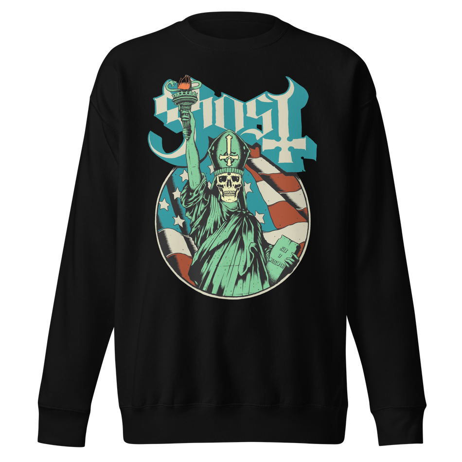 Stakes Ghost - Statue of Liberty Jumbo Print Sweatshirt Black