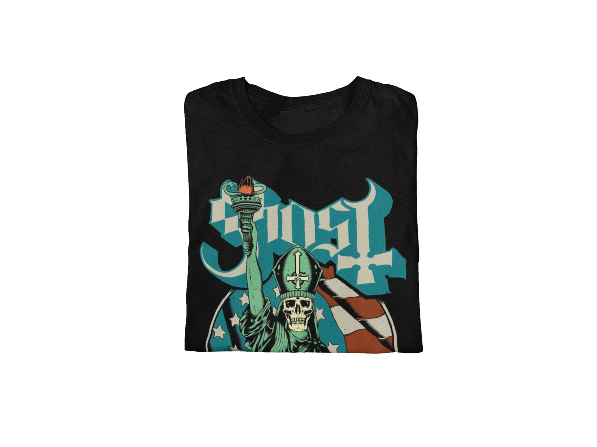 Stakes Ghost - Statue of Liberty Jumbo Print T-Shirt Black