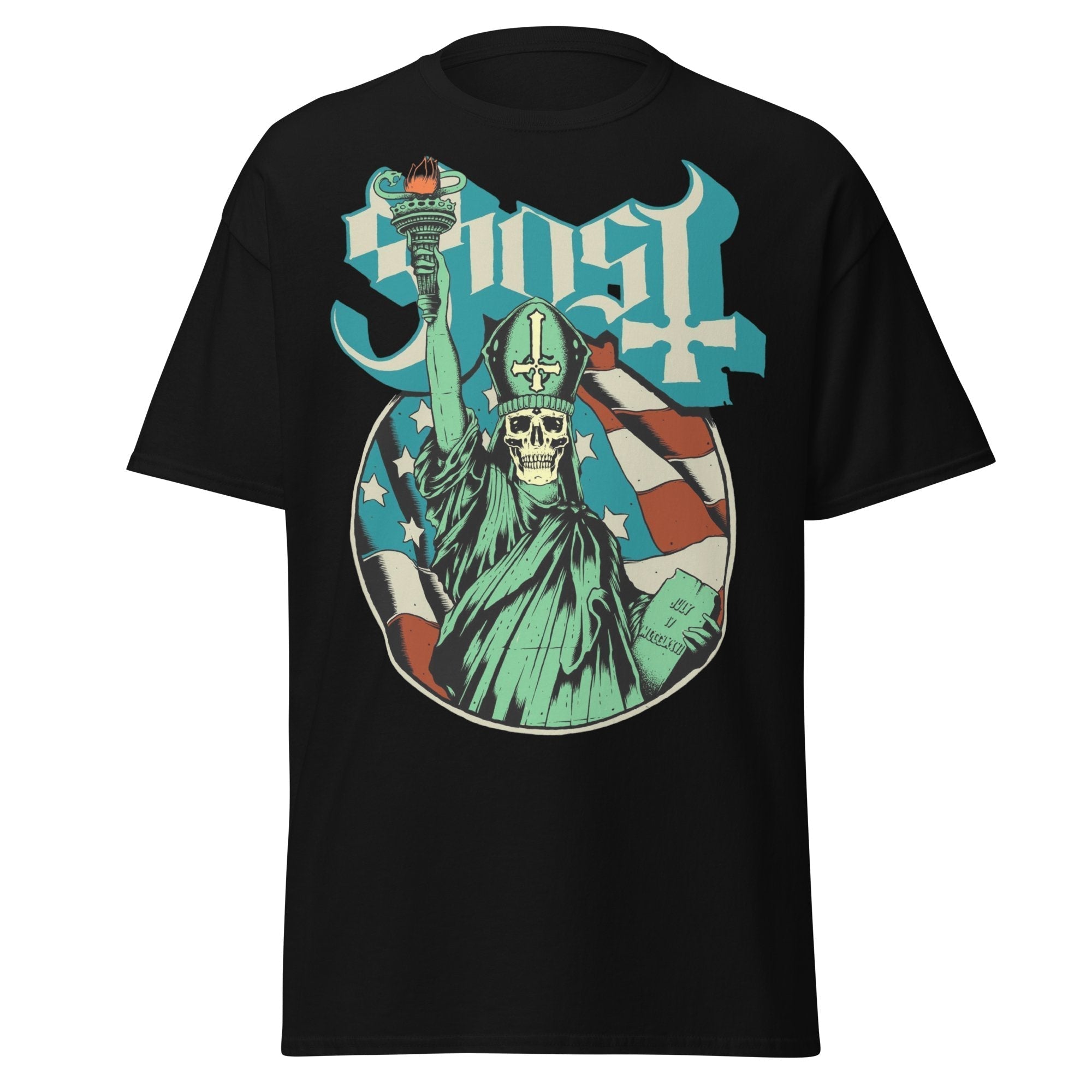 Stakes Ghost - Statue of Liberty Jumbo Print T-Shirt Black