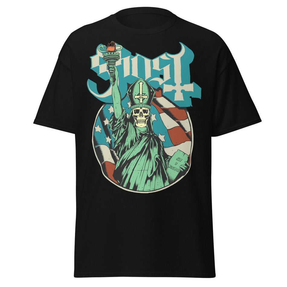 Stakes Ghost - Statue of Liberty Jumbo Print T-Shirt Black