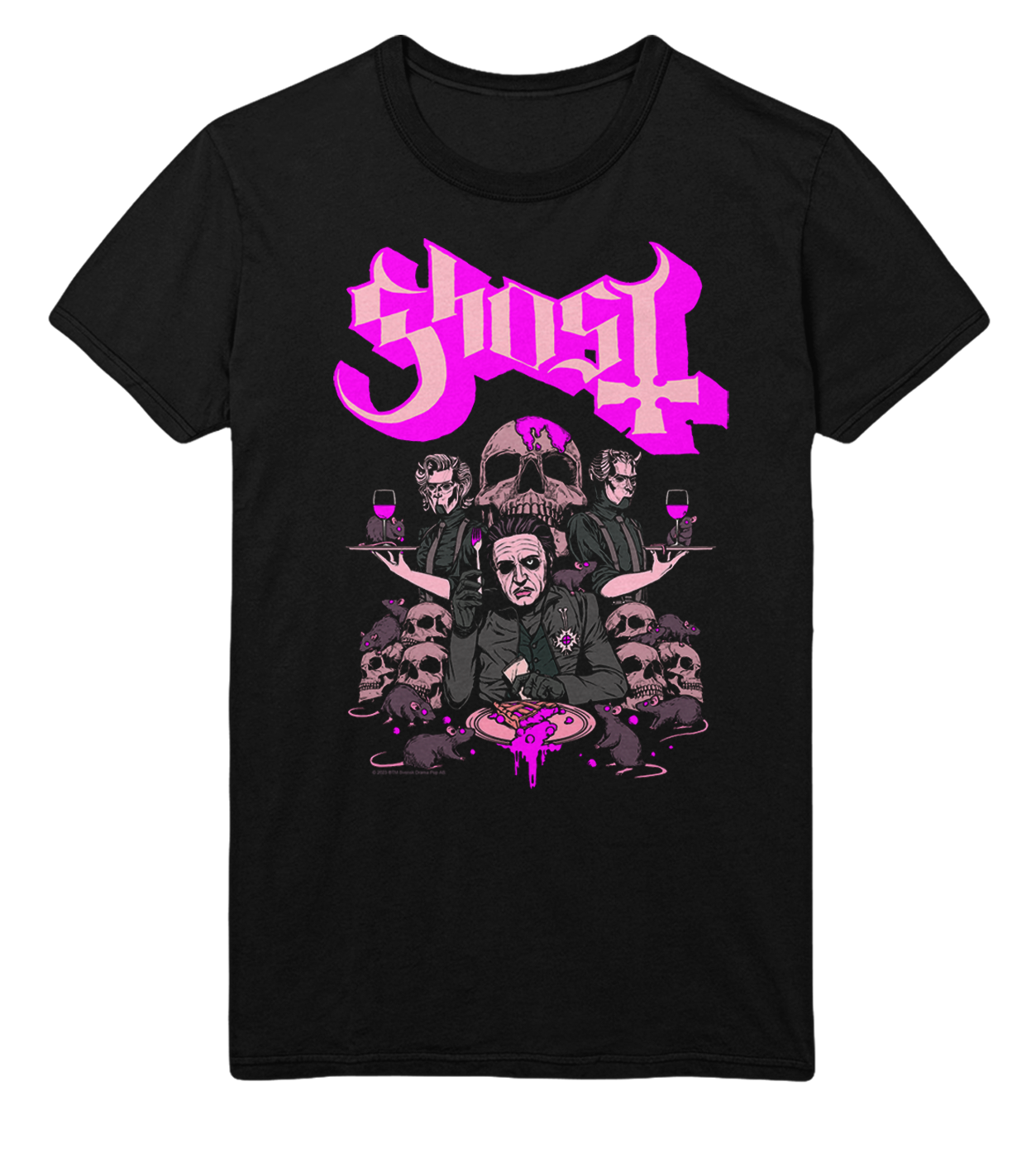 Stakes Ghost What's for Dinner Jumbo Print T-Shirt Black