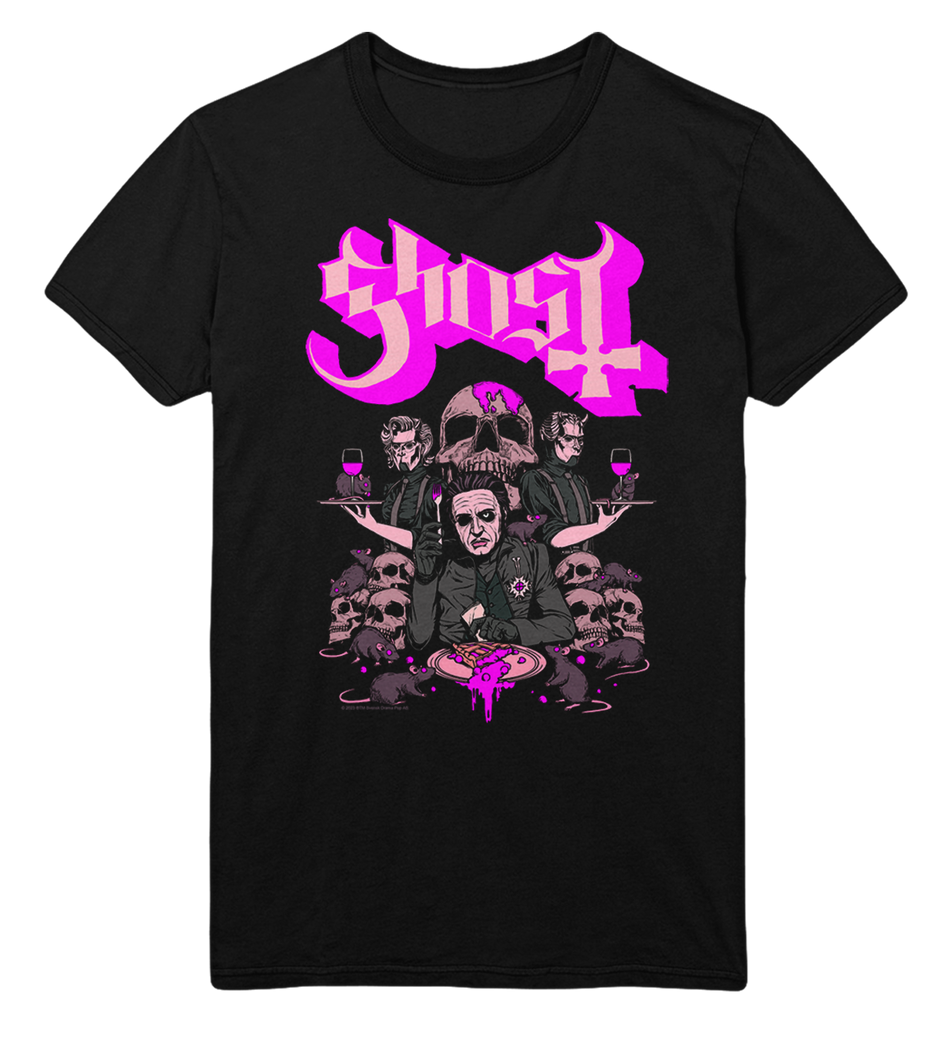 Stakes Ghost What's for Dinner Jumbo Print T-Shirt Black