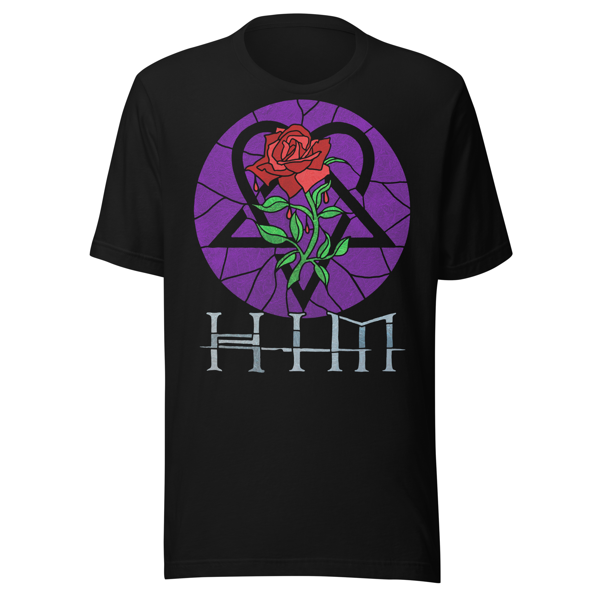 Stakes HIM - Stained Glass Jumbo Print T-Shirt Black