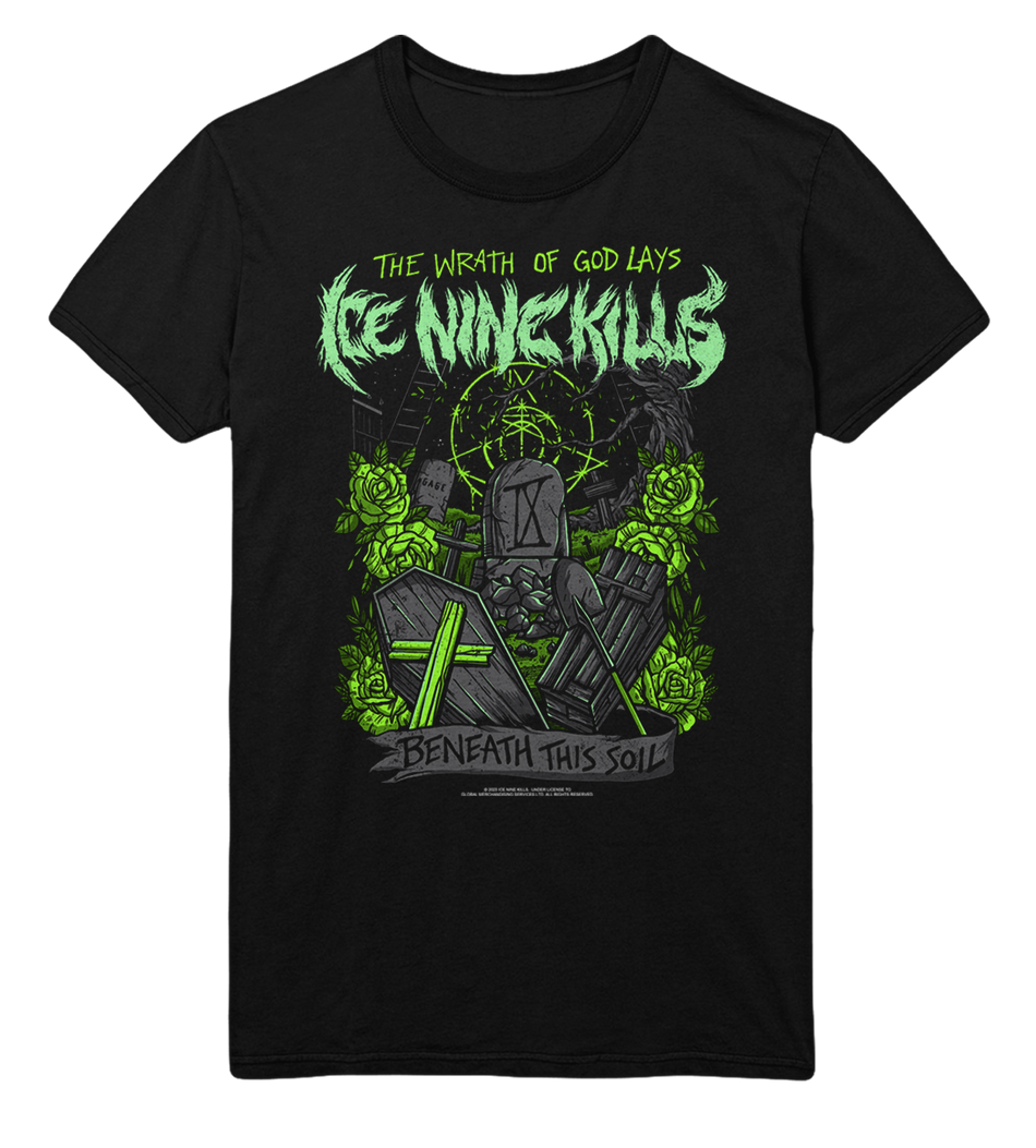 Stakes Ice Nine Kills Green Wrath Jumbo Print T-Shirt Black