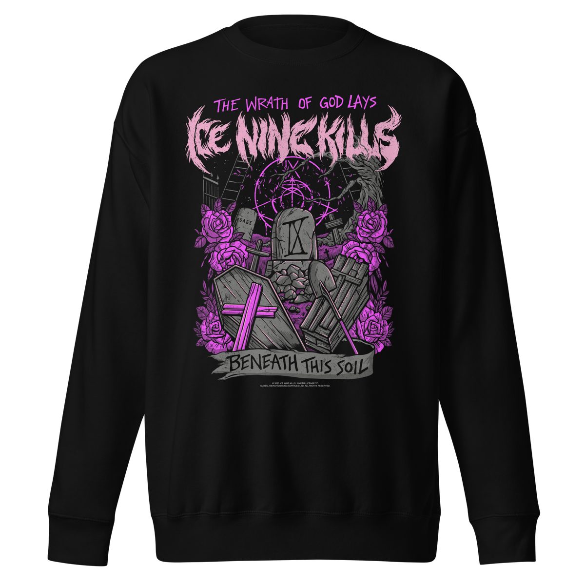 Stakes Ice Nine Kills Purple Wrath Jumbo Print Sweatshirt Black
