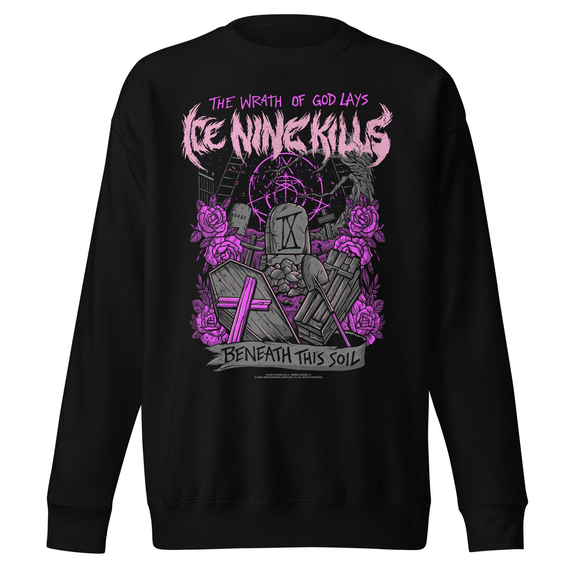 Stakes Ice Nine Kills Purple Wrath Jumbo Print Sweatshirt Black