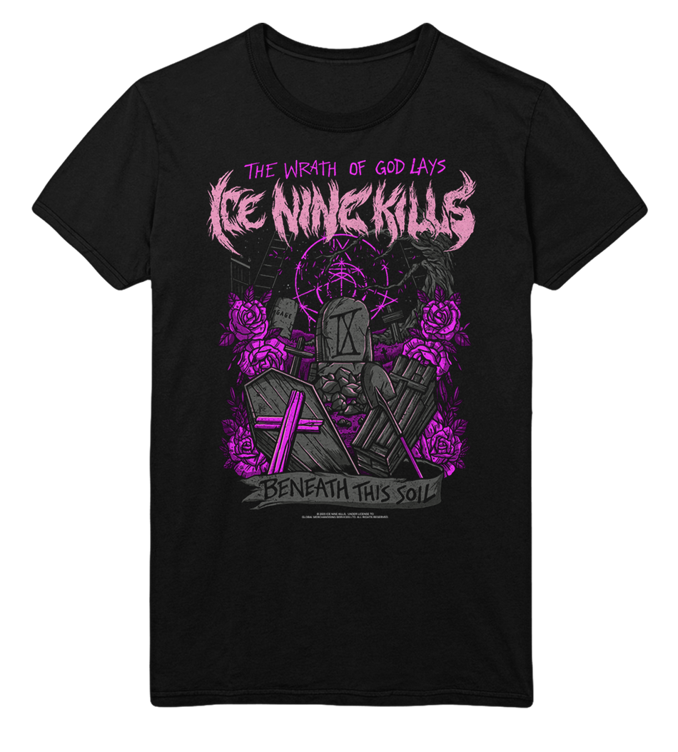 Stakes Ice Nine Kills Purple Wrath Jumbo Print T-Shirt Black