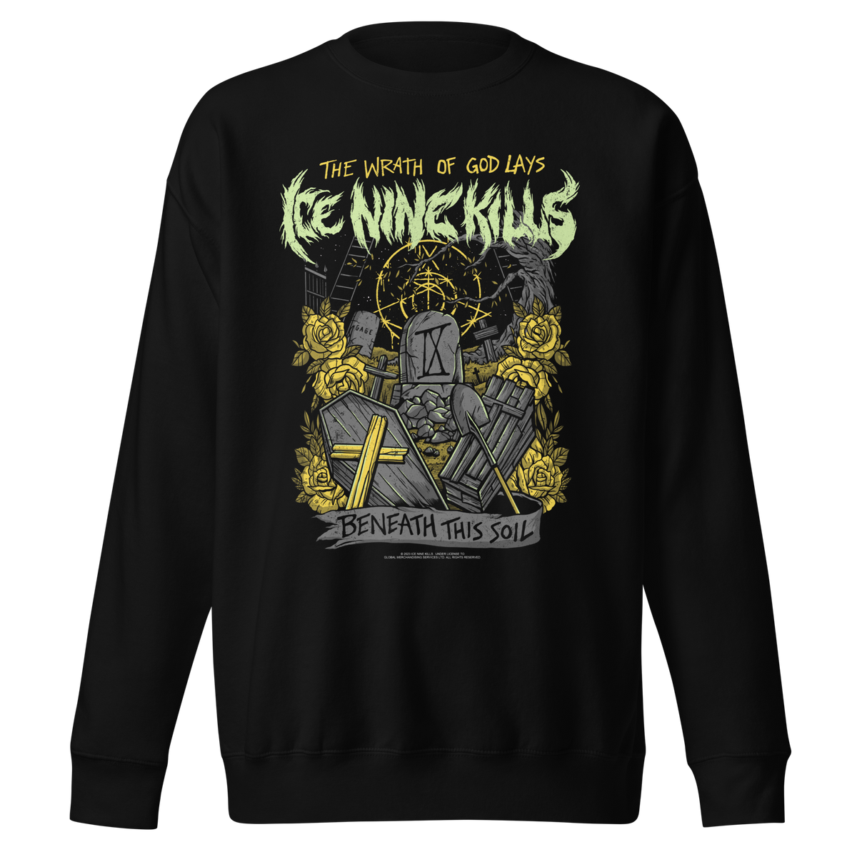Stakes Ice Nine Kills Yellow Wrath Jumbo Print Sweatshirt Black