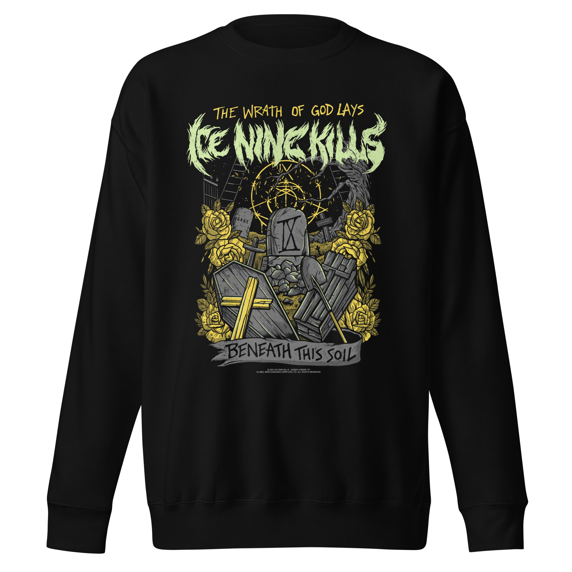 Stakes Ice Nine Kills Yellow Wrath Jumbo Print Sweatshirt Black