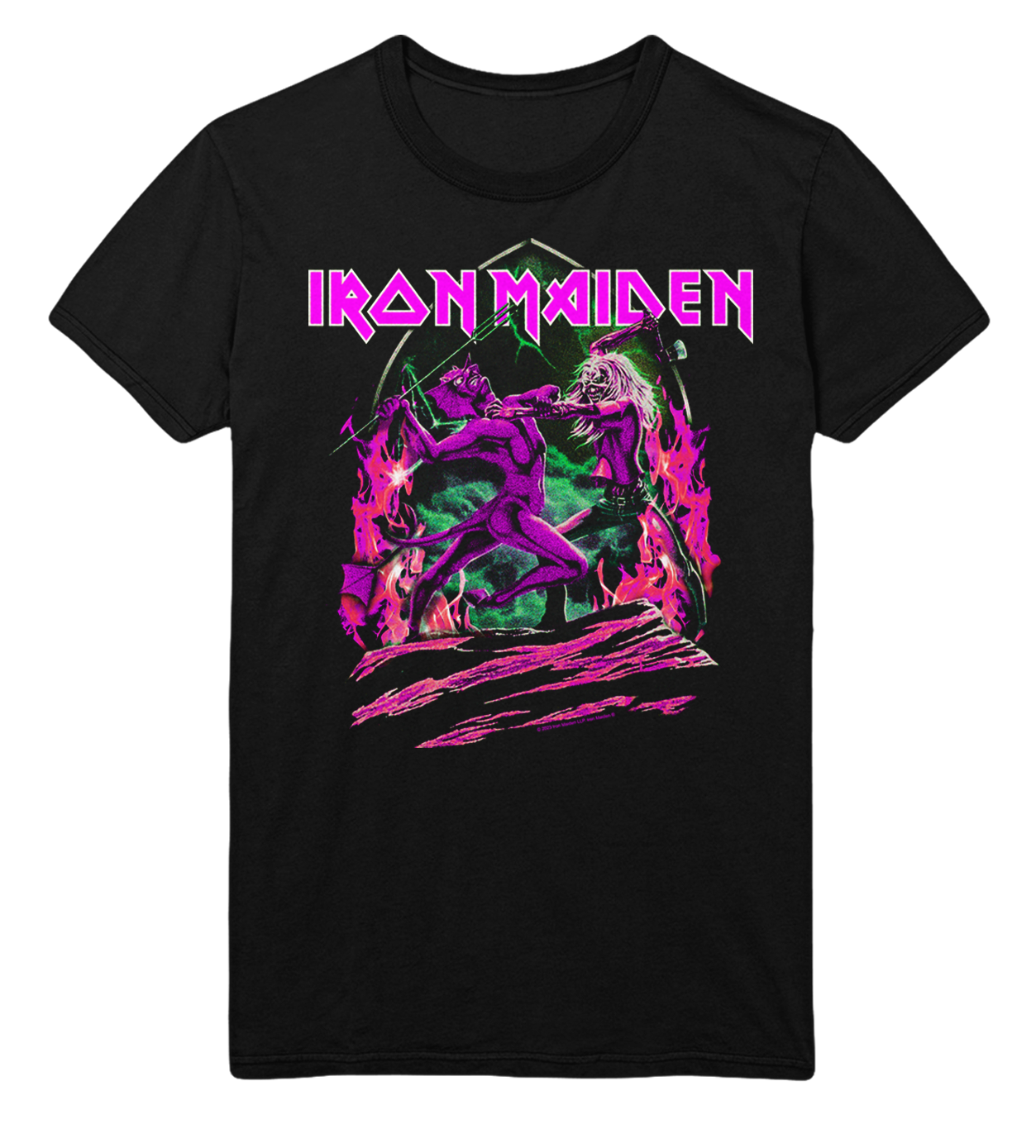 Stakes Iron Maiden Devil's Fight Jumbo Print T-Shirt Black