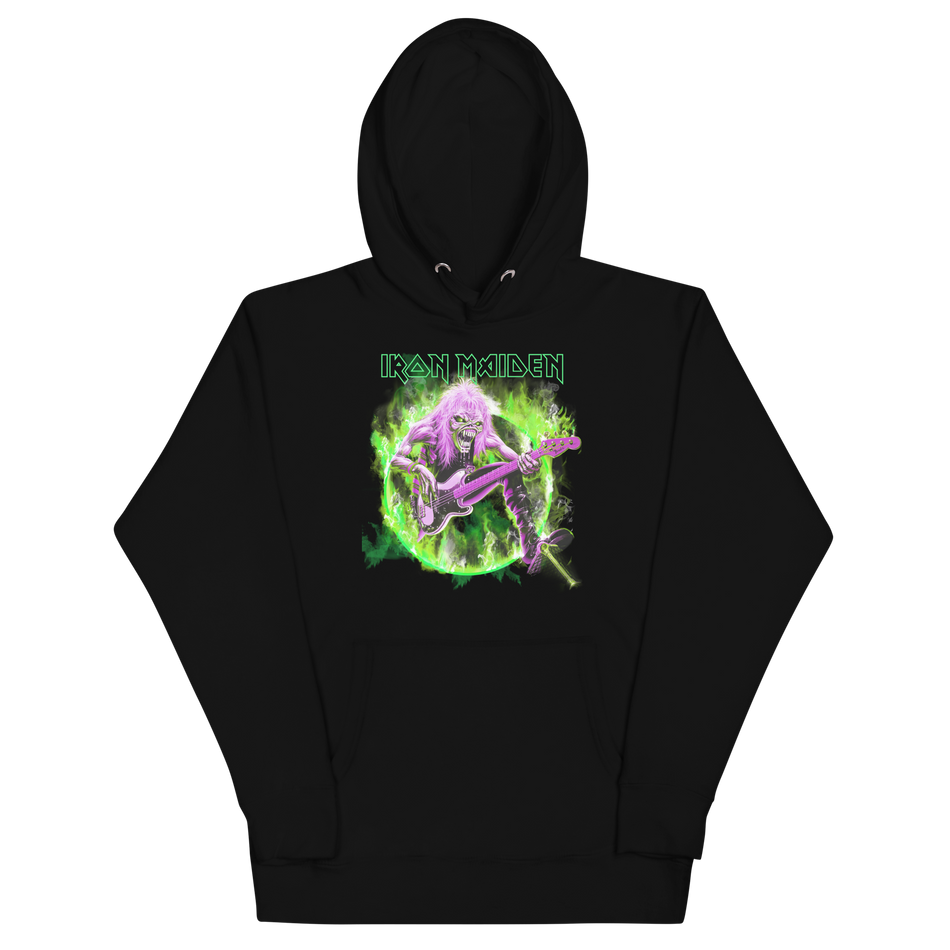 Stakes Iron Maiden Green Guitar Classic Hoodie Black