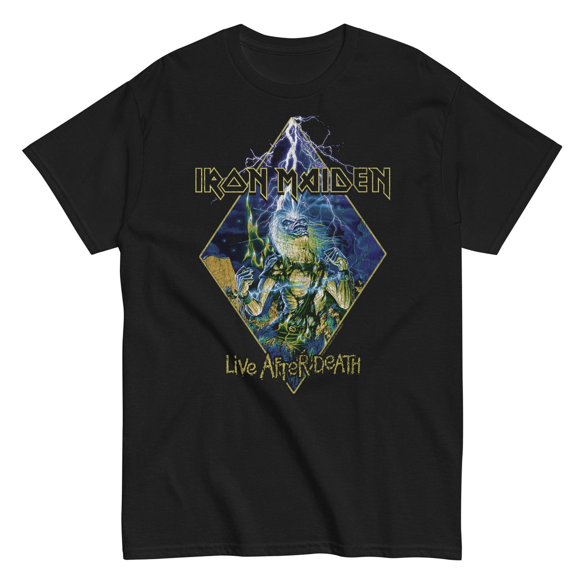 Stakes Iron Maiden - Lightnin Jumbo Print T-Shirt Black