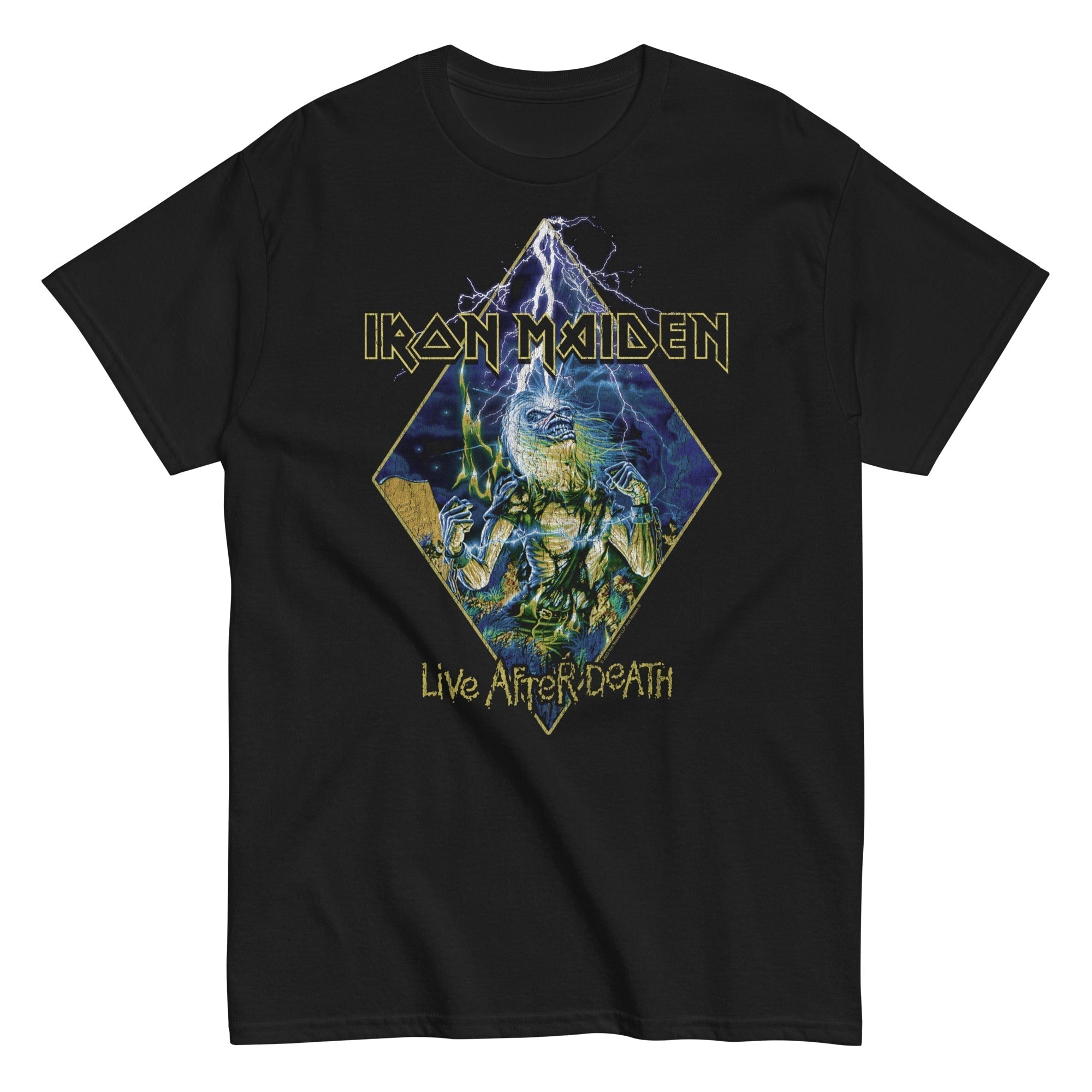 Stakes Iron Maiden - Lightnin Jumbo Print T-Shirt Black