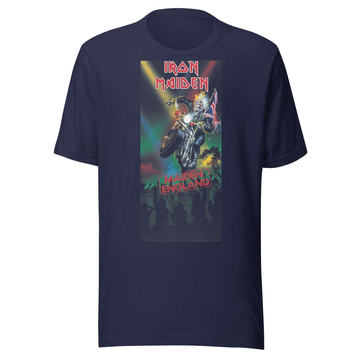 Stakes Iron Maiden - Maiden, UK Jumbo Print T-Shirt Navy