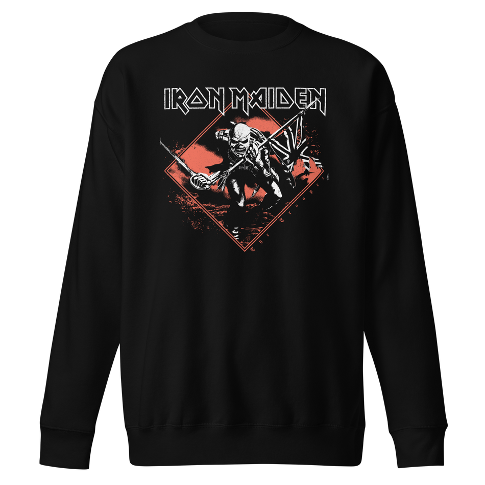Stakes Iron Maiden - Trooper Diamond Jumbo Print Sweatshirt Black