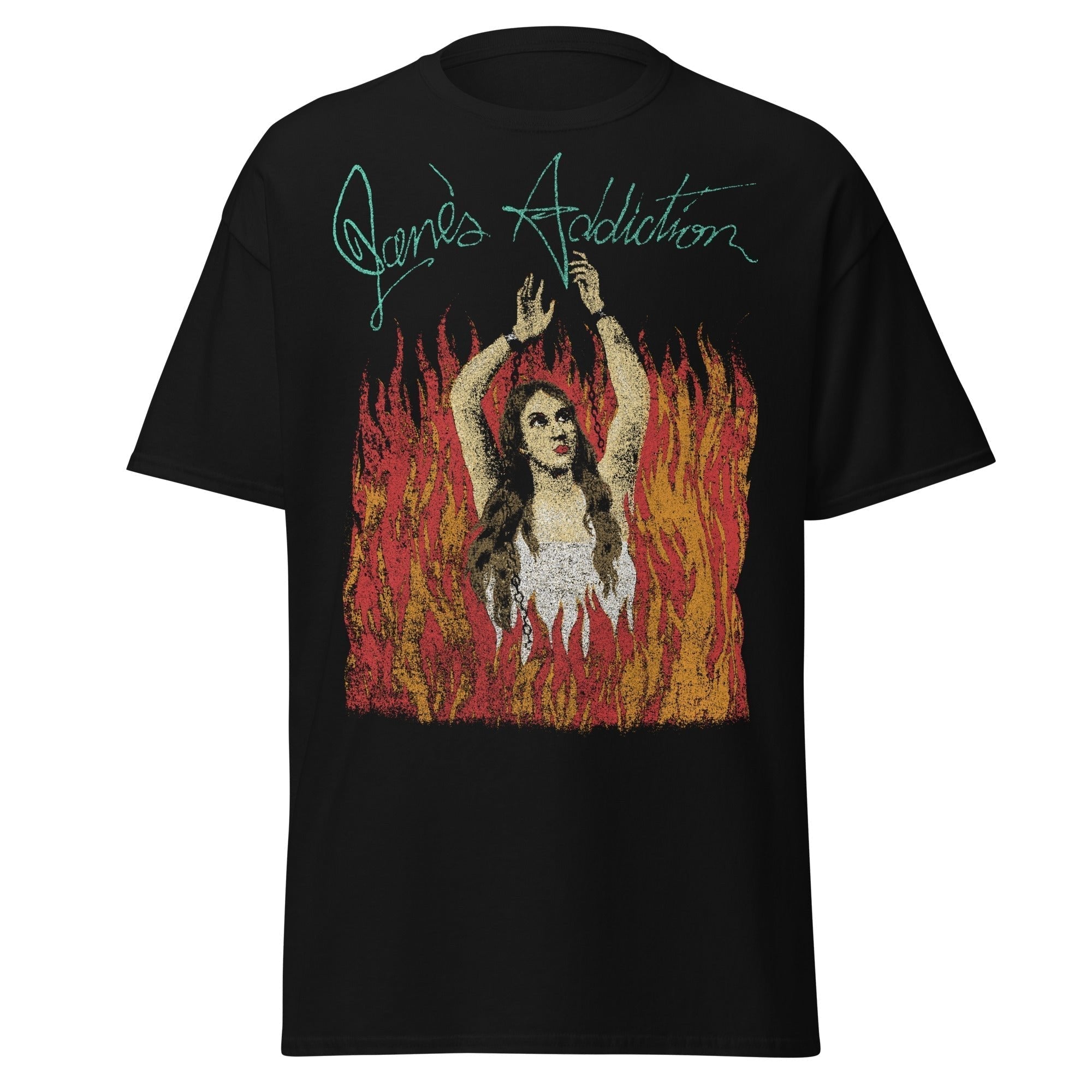 Stakes Jane's Addiction - Flames Jumbo Print T-Shirt Black