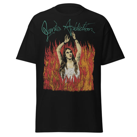 Stakes Jane's Addiction - Flames Jumbo Print T-Shirt Black