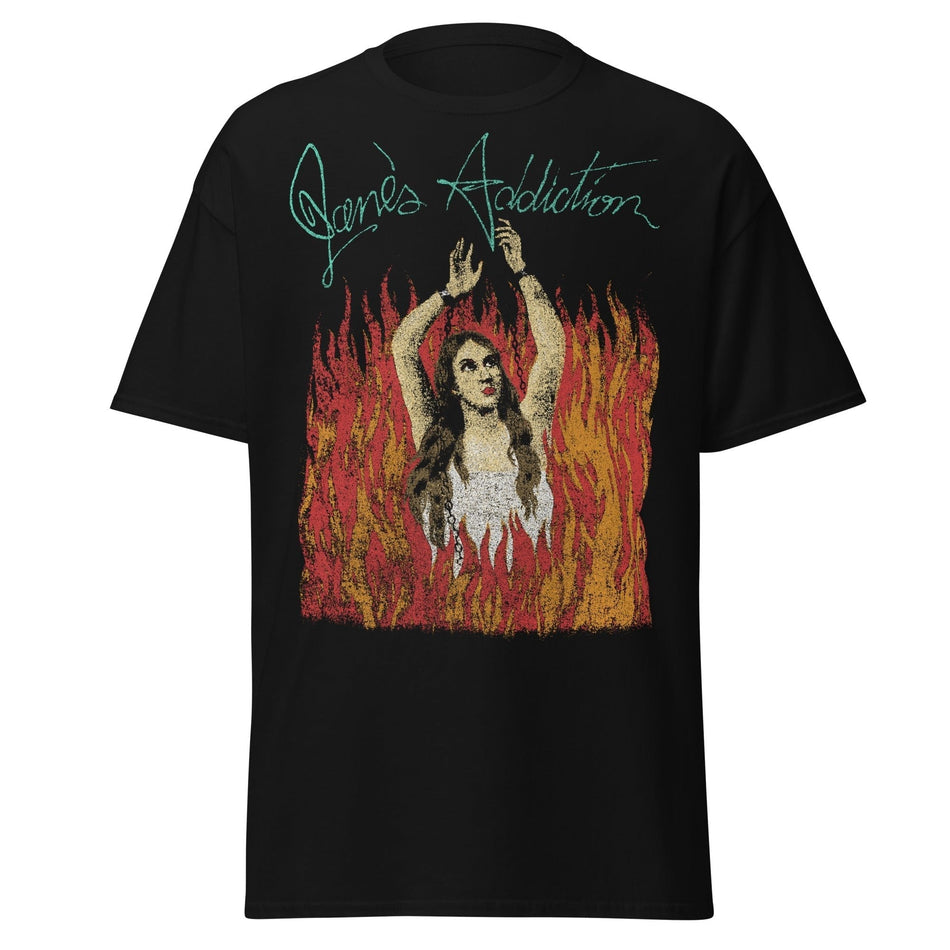 Stakes Jane's Addiction - Flames Jumbo Print T-Shirt Black