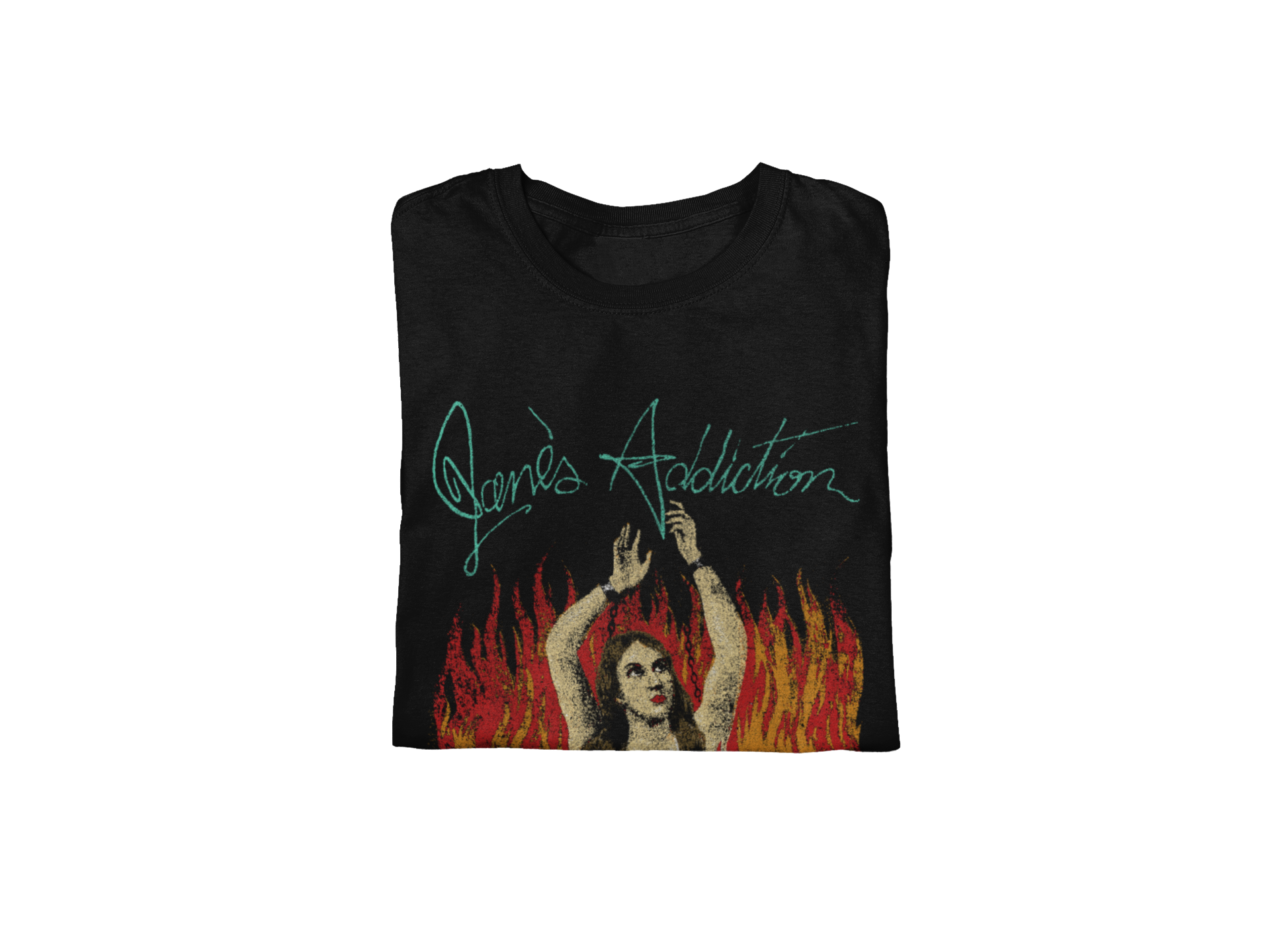 Stakes Jane's Addiction - Flames Jumbo Print T-Shirt Black