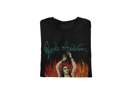 Stakes Jane's Addiction - Flames Jumbo Print T-Shirt Black