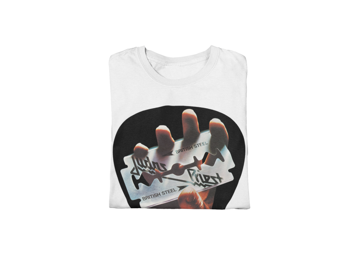 Stakes Judas Priest - British Steel Jumbo Print T-Shirt White