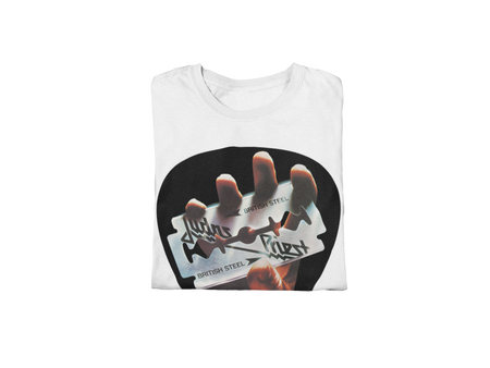 Stakes Judas Priest - British Steel Jumbo Print T-Shirt White