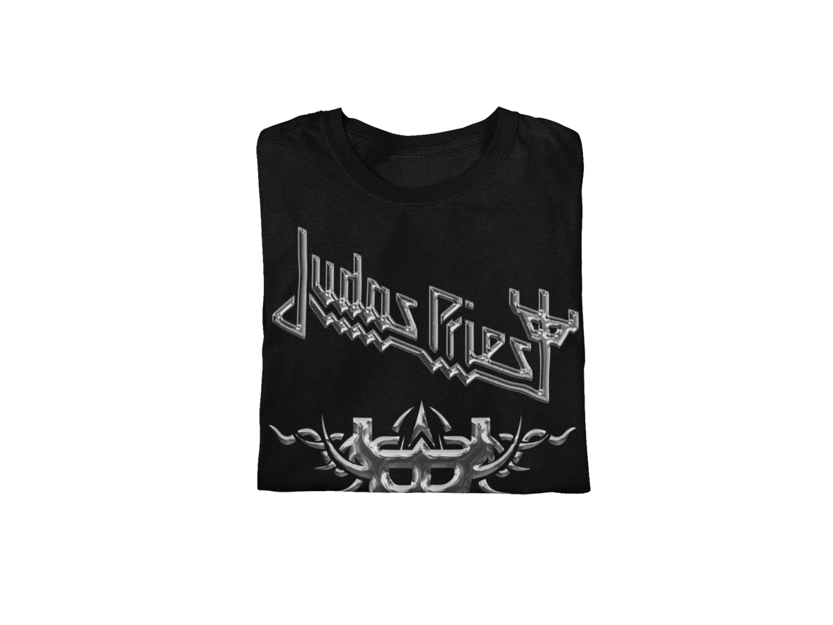 Stakes Judas Priest - Liquid Metal Logo Jumbo Print T-Shirt Black