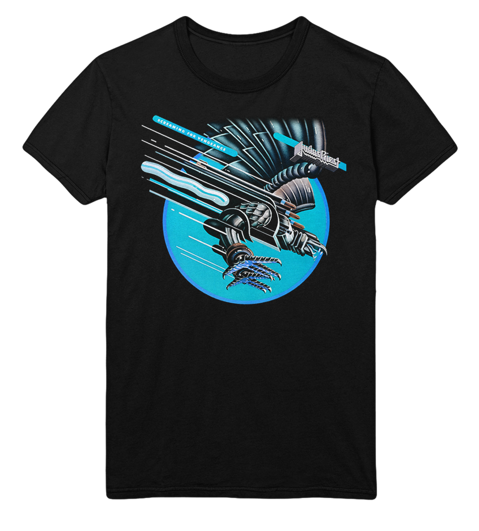Stakes Judas Priest Neon Screaming Jumbo Print T-Shirt Black