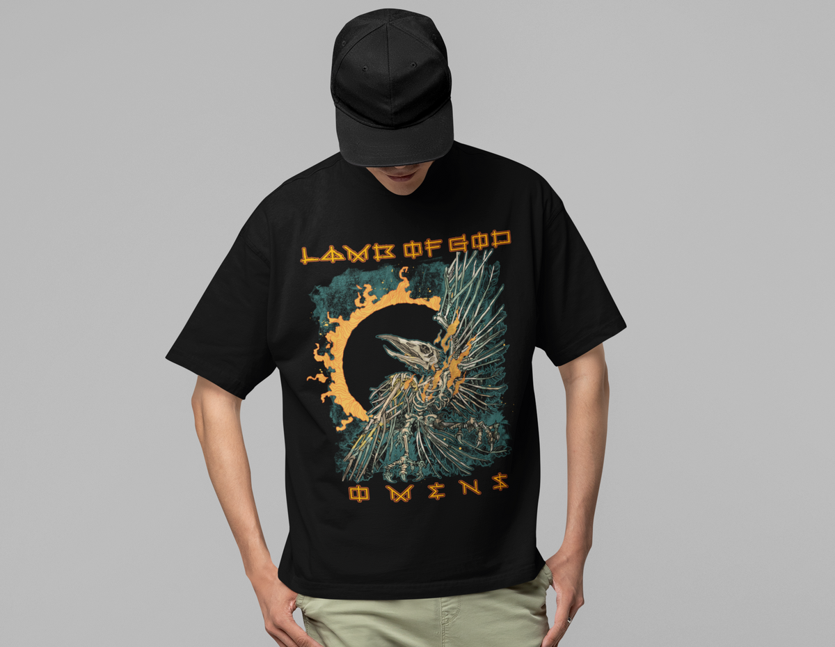 Stakes Lamb Of God - Omens Album Cover Jumbo Print T-ShirtT-Shirt Black