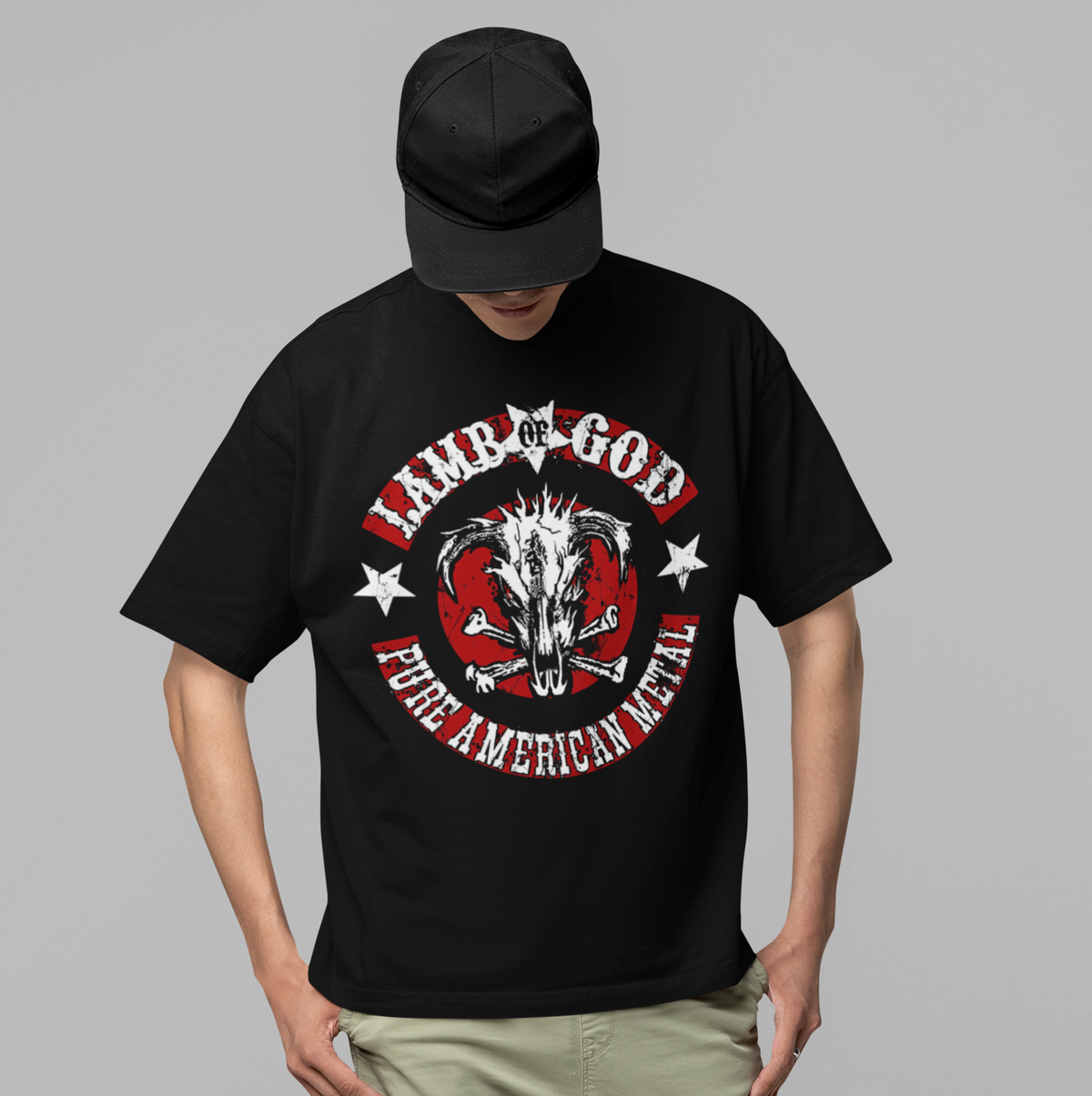 Stakes Lamb Of God - Pure American Metal Jumbo Print T-ShirtT-Shirt Black