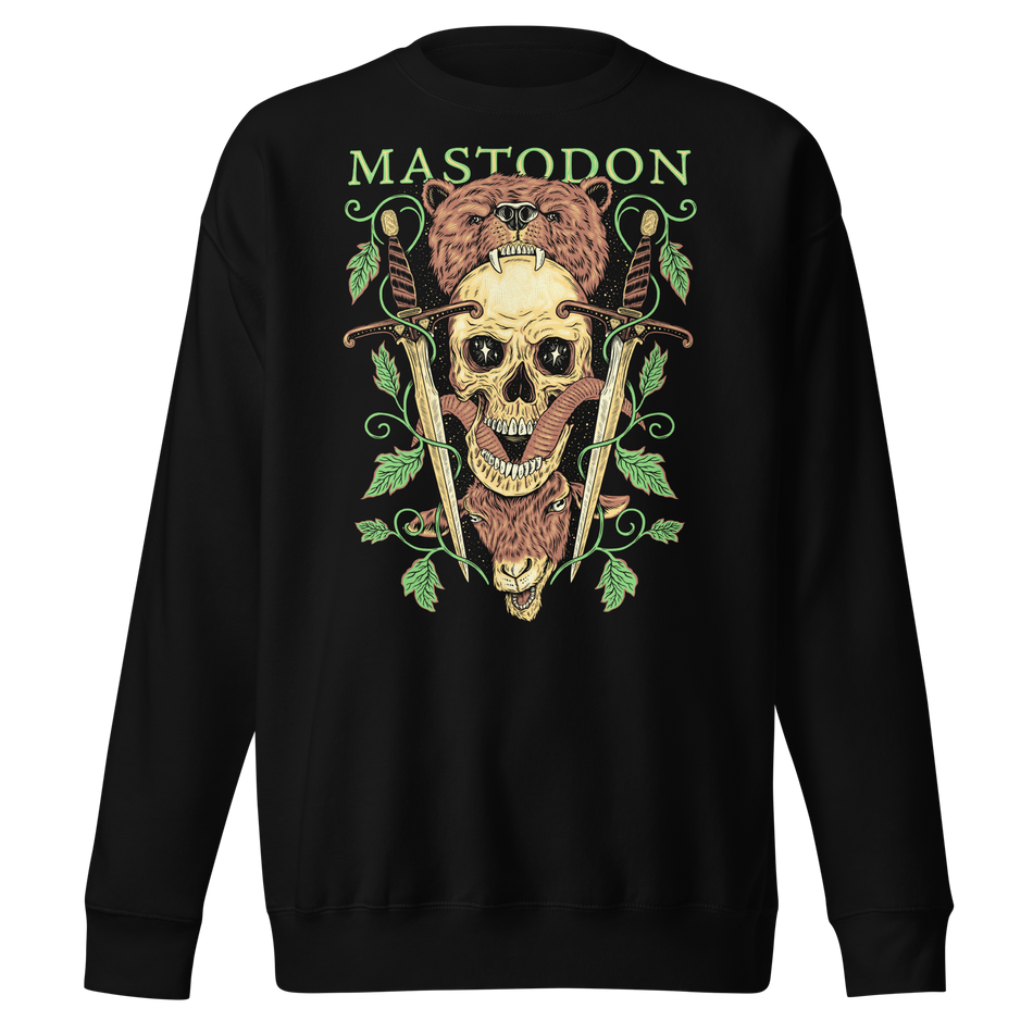 Stakes Mastodon - On the Road Jumbo Print Sweatshirt Black