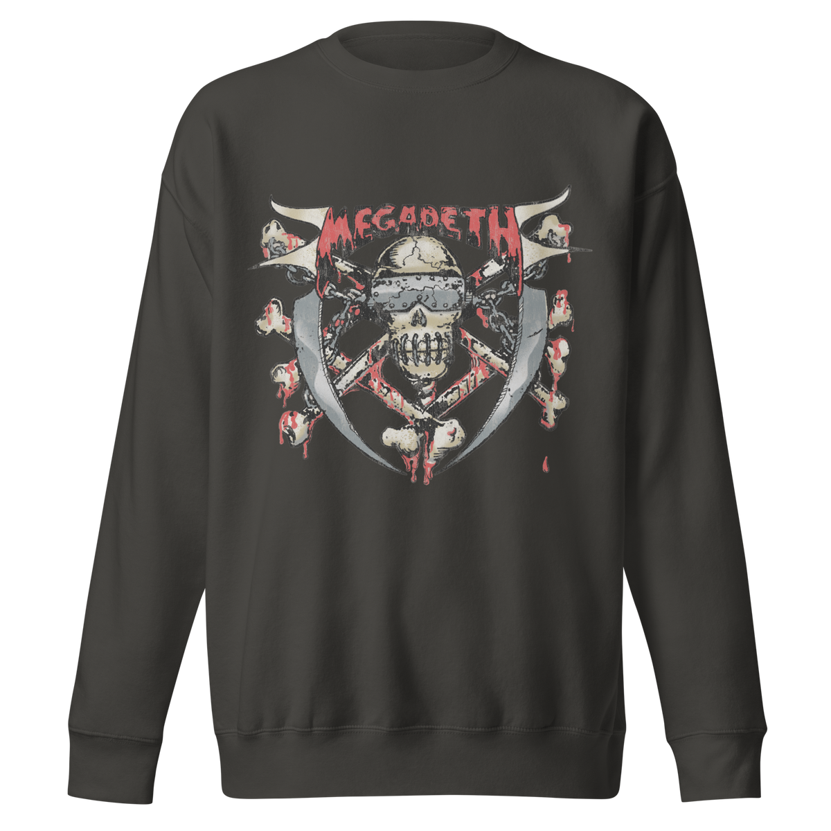 Stakes MegaDeth - Hand Painted Vic Jumbo Print Sweatshirt Gray
