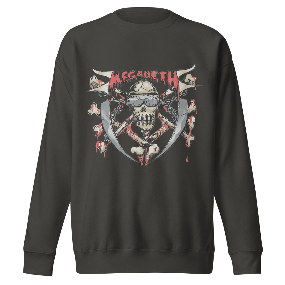 Stakes MegaDeth - Hand Painted Vic Jumbo Print Sweatshirt Gray