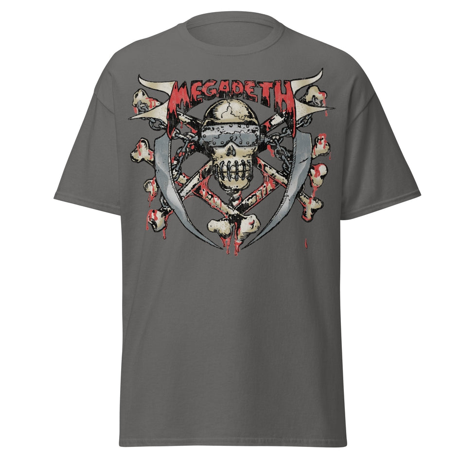 Stakes MegaDeth - Hand Painted Vic Jumbo Print T-Shirt Gray