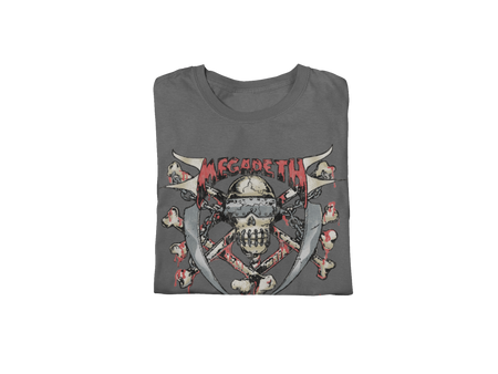 Stakes MegaDeth - Hand Painted Vic Jumbo Print T-Shirt Gray