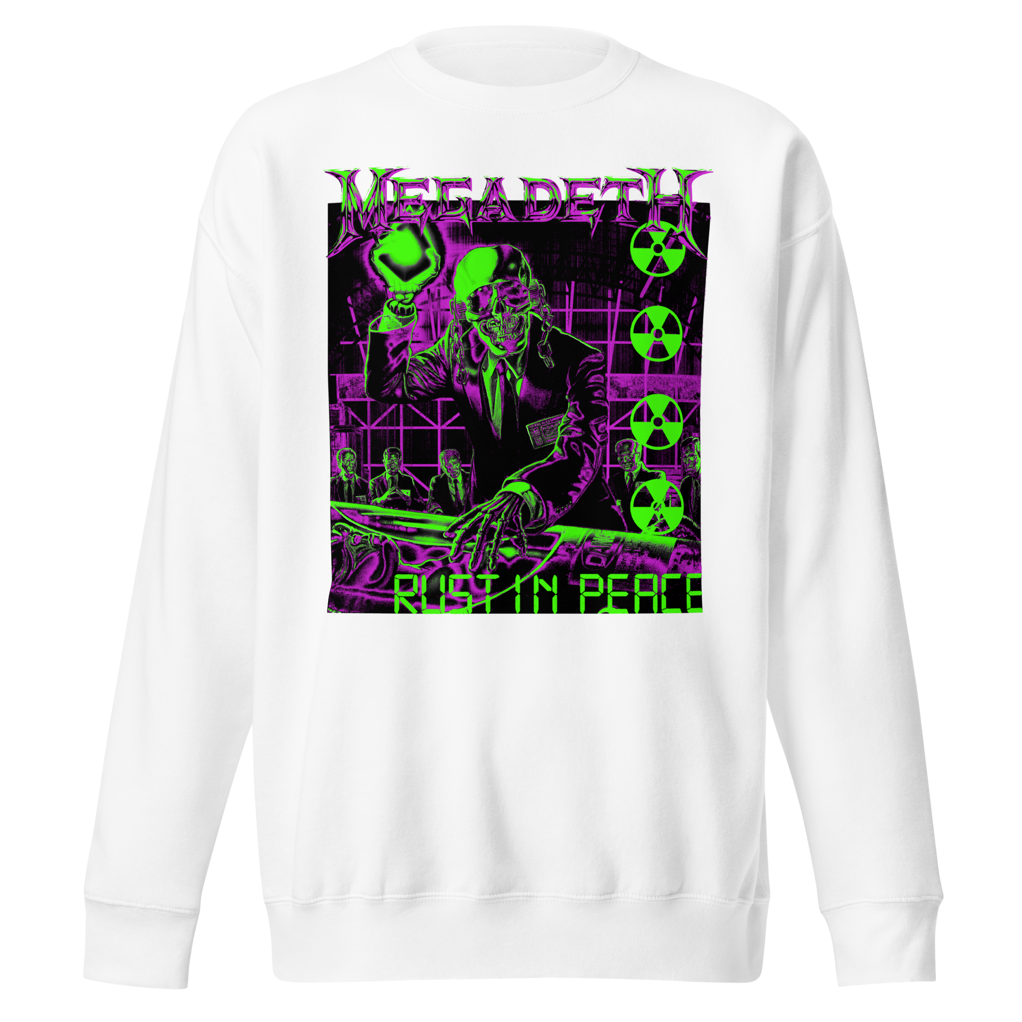 Stakes Megadeth Neon Rust in Peace Jumbo Print Sweatshirt Black