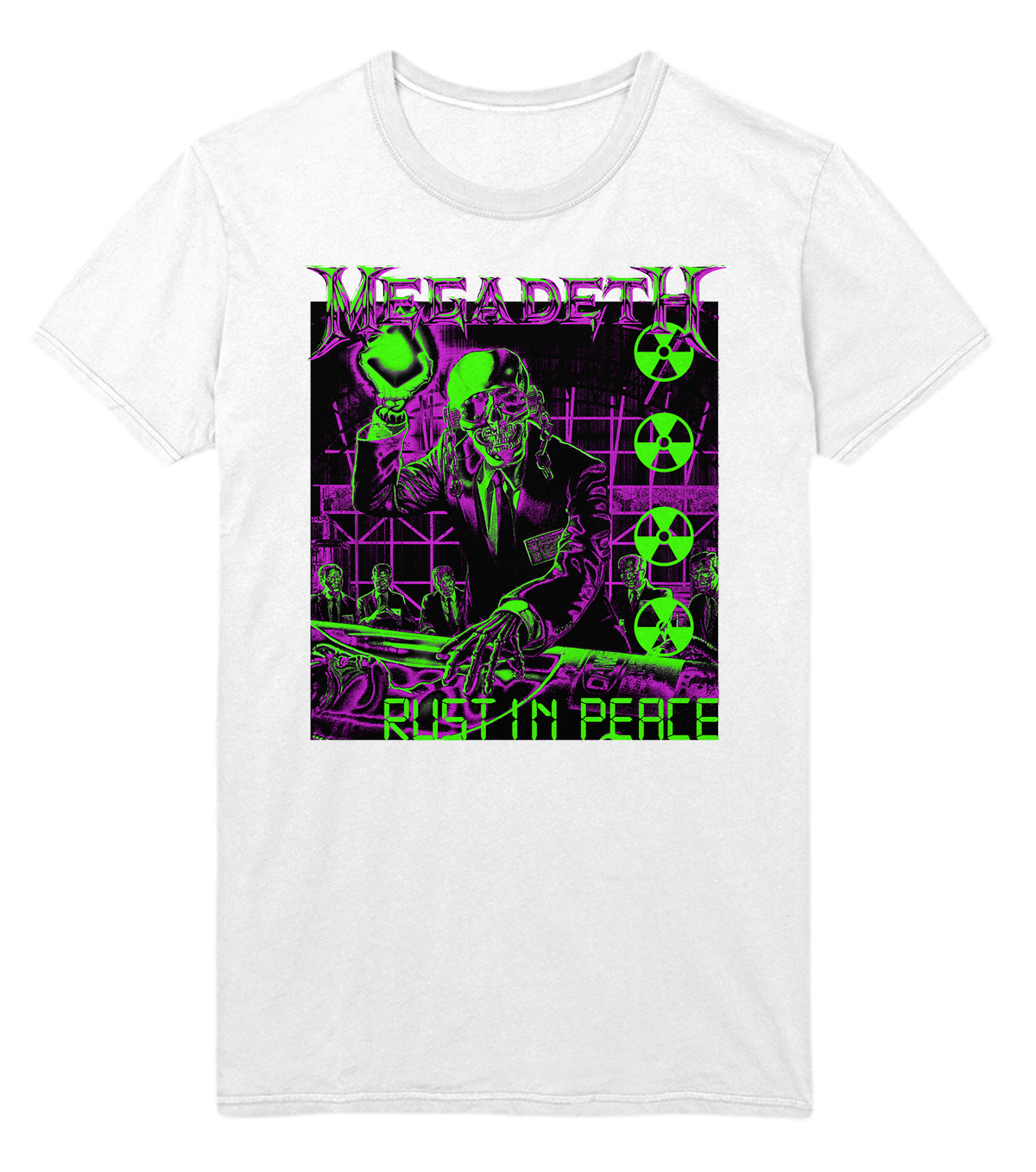 Stakes Megadeth Neon Rust in Peace Jumbo Print T-Shirt Black