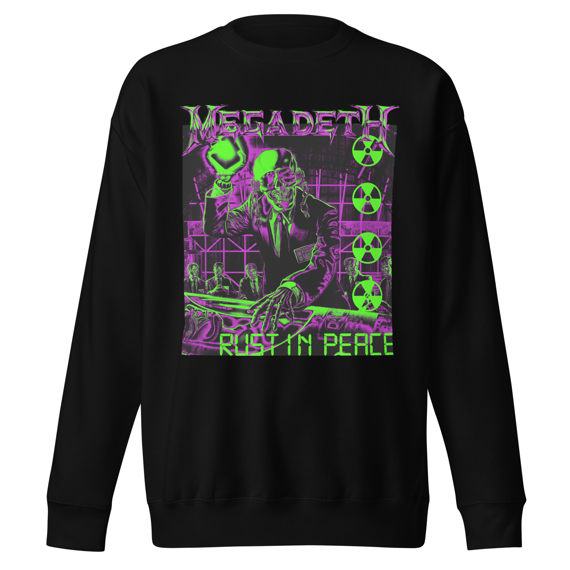 Stakes Megadeth Neon Rust Jumbo Print Sweatshirt Black