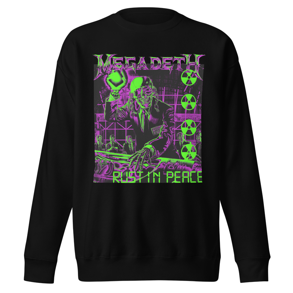Stakes Megadeth Neon Rust Jumbo Print Sweatshirt Black