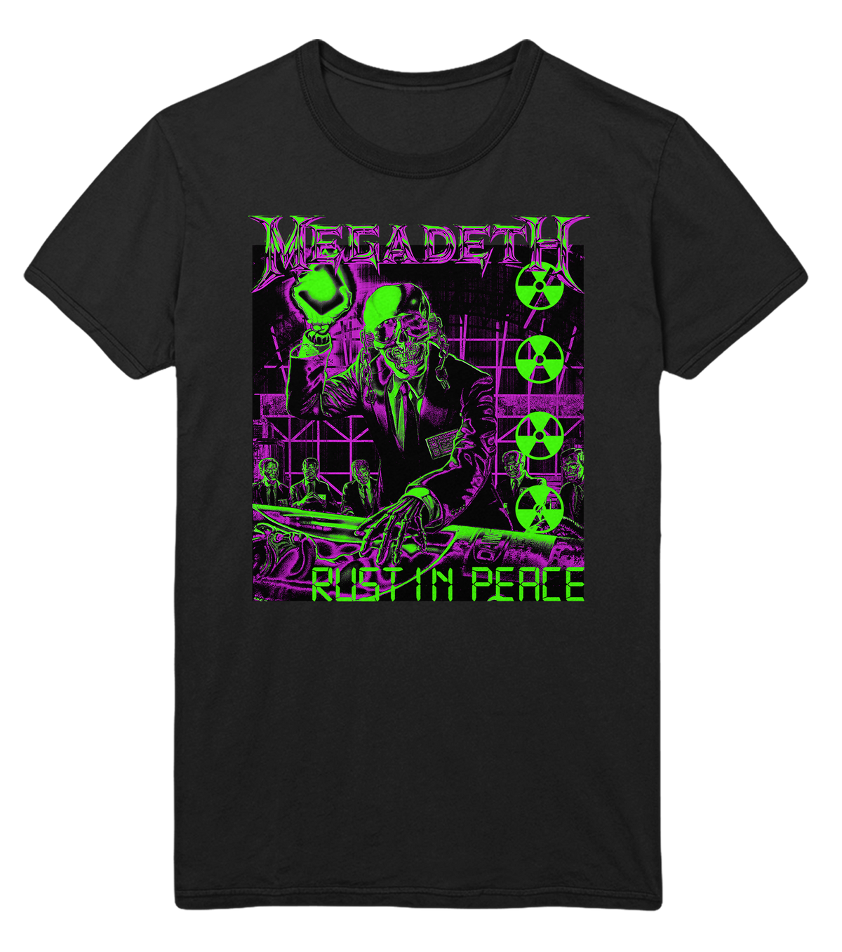Stakes Megadeth Neon Rust Jumbo Print T-Shirt Black