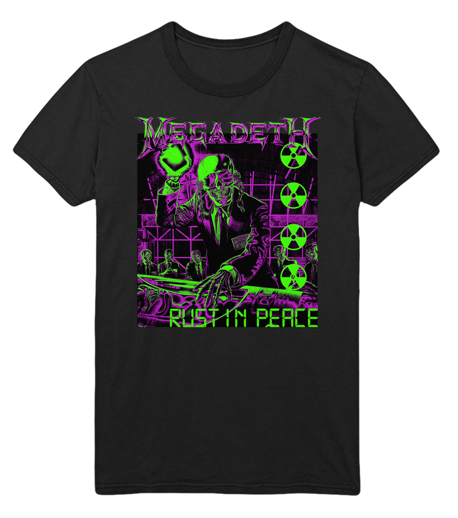 Stakes Megadeth Neon Rust Jumbo Print T-Shirt Black
