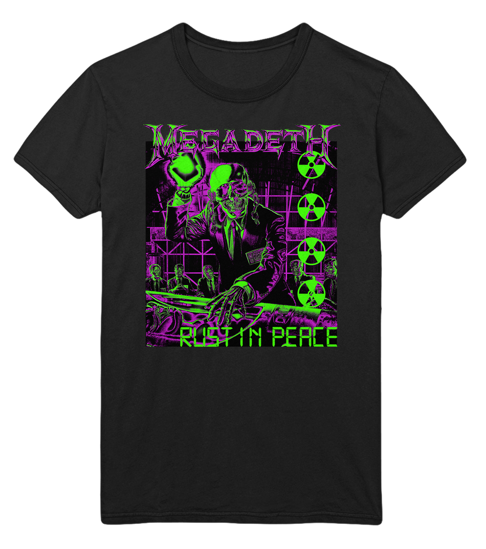 Stakes Megadeth Neon Rust Jumbo Print T-Shirt Black