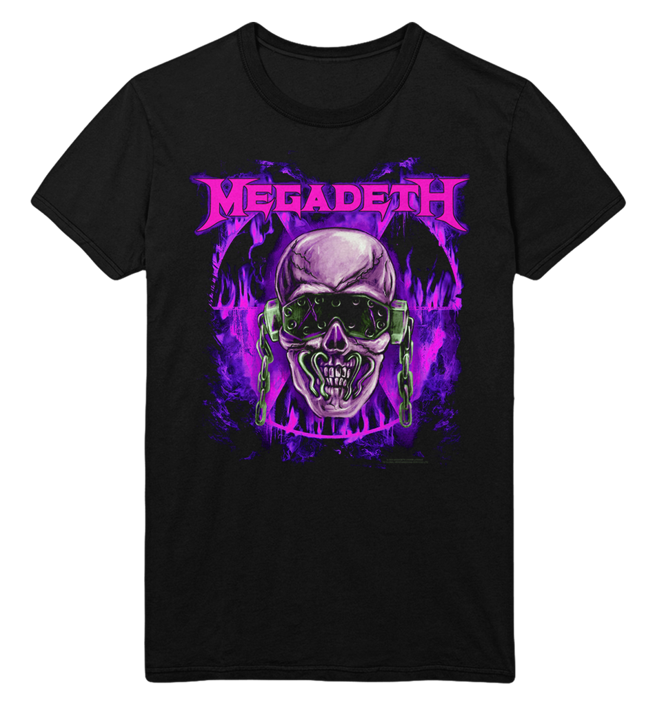 Stakes Megadeth Purple Nuclear Jumbo Print T-Shirt Black