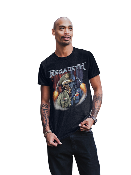 Stakes MegaDeth - Rattlehead Vic Jumbo Print T-Shirt Black