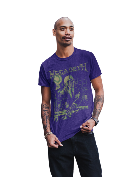 Stakes MegaDeth - See No Evil Jumbo Print T-Shirt Purple