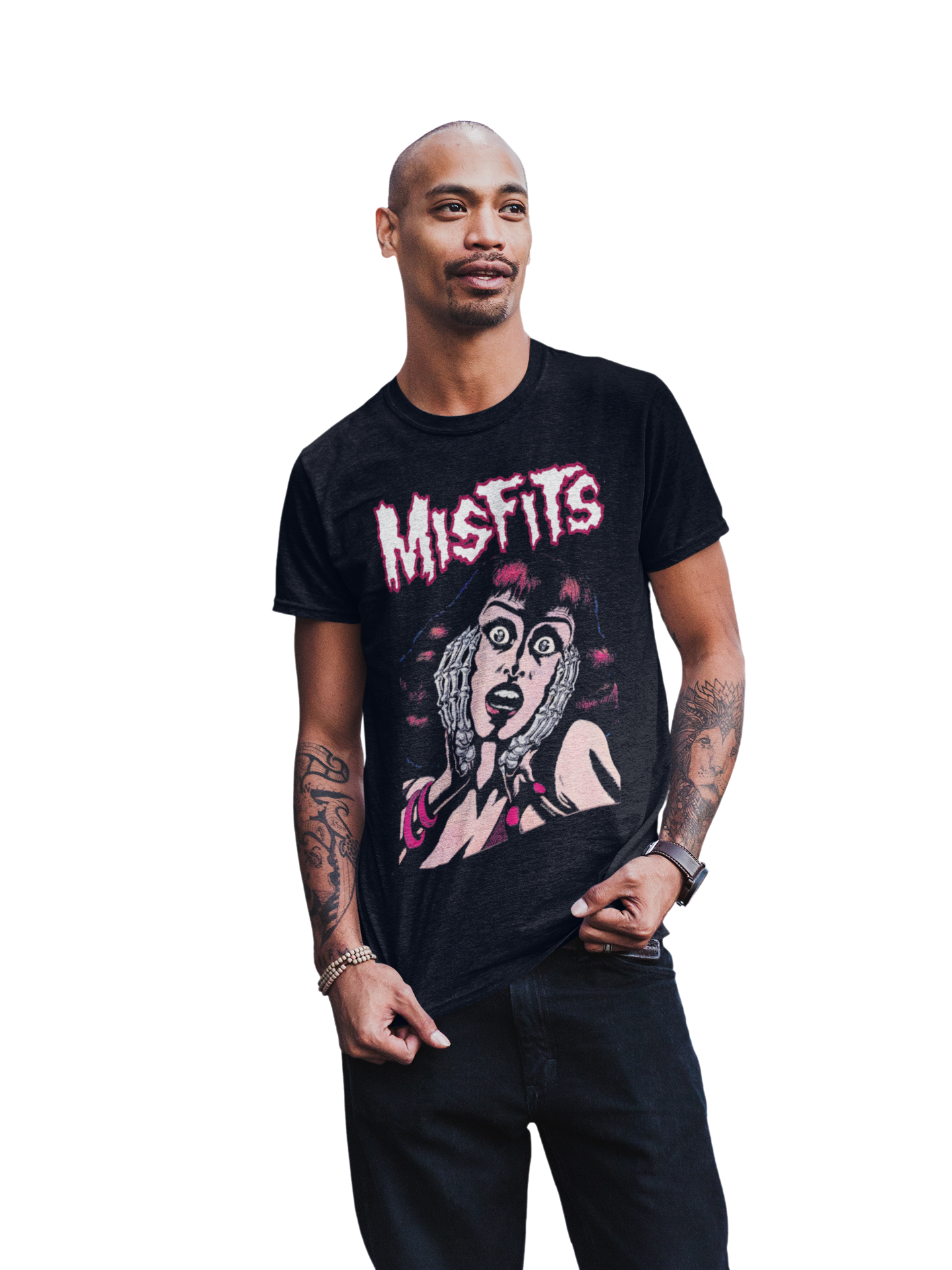 Stakes Misfits - Screaming Jumbo Print T-Shirt Black