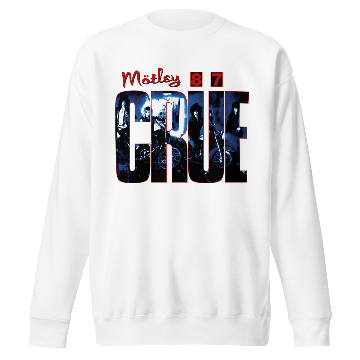 Stakes Motley Crue - 1987 Tour Vintage Jumbo Print Sweatshirt White