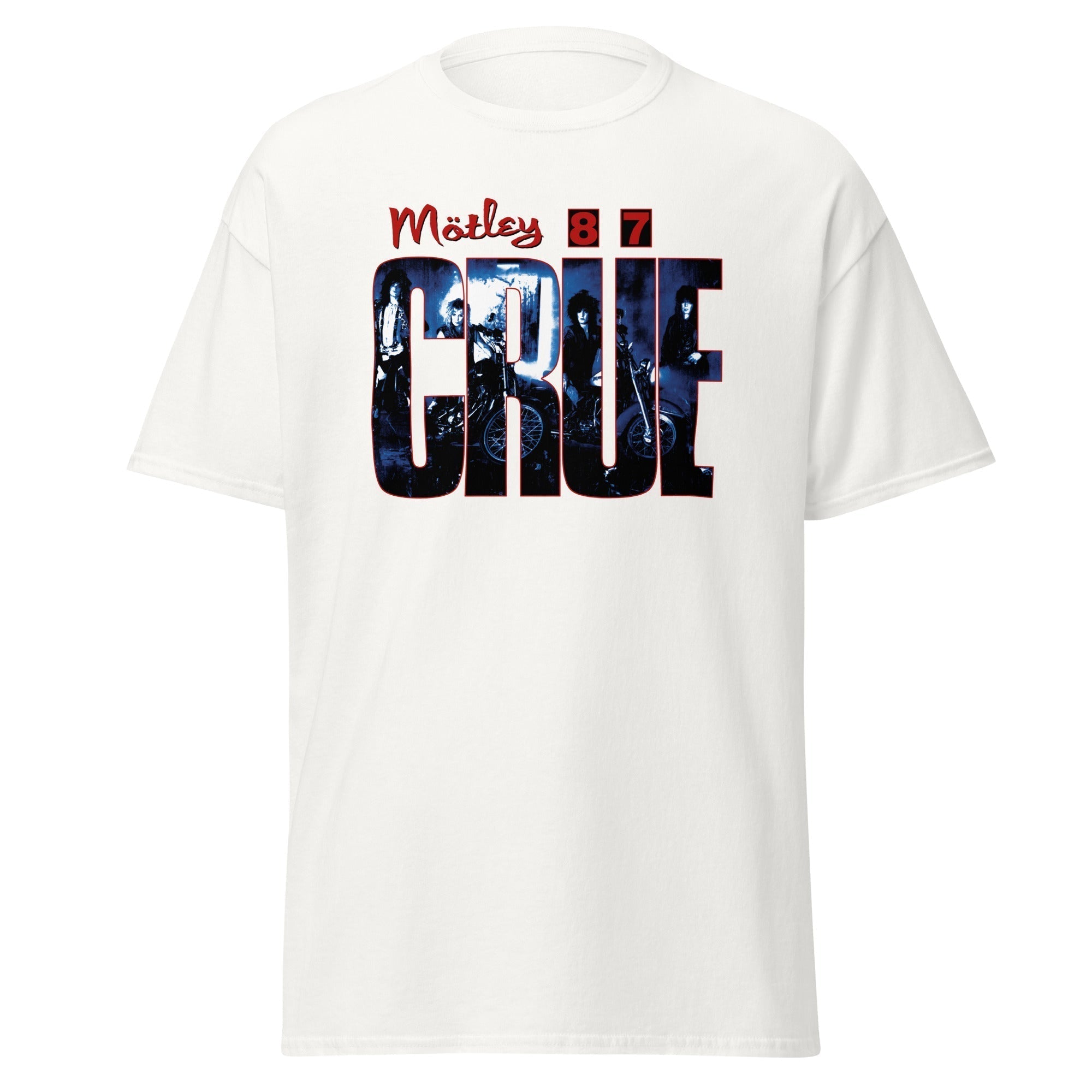 Stakes Motley Crue - 1987 Tour Vintage Jumbo Print T-Shirt White
